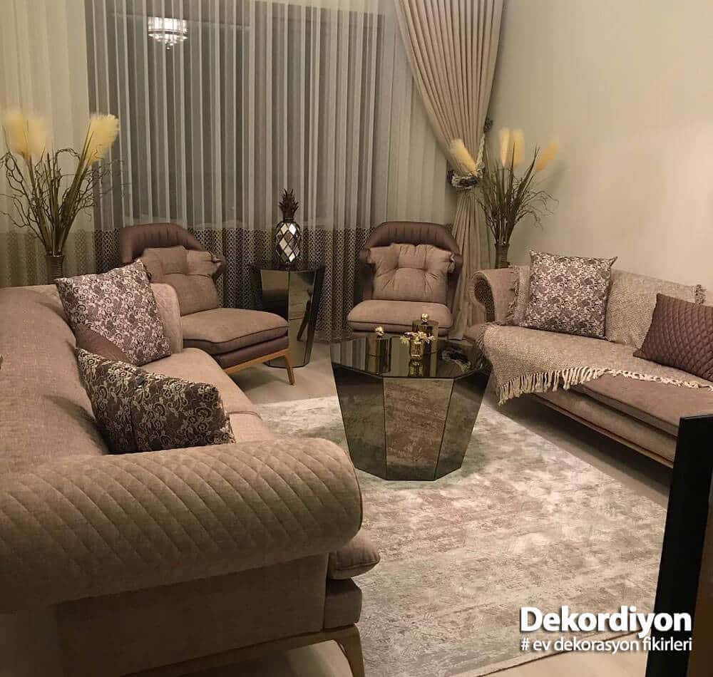 Vizon Rengi Koltuk Takımına Uygun Perde Fikirleri Vizon Rengi Koltuk Takımına Uygun Perde Fikirleri