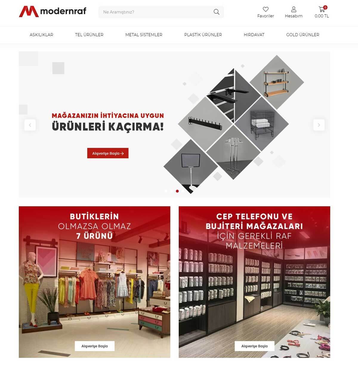 Modernraf.com.tr Türkiye'nin ilk e-ticaret sitesi