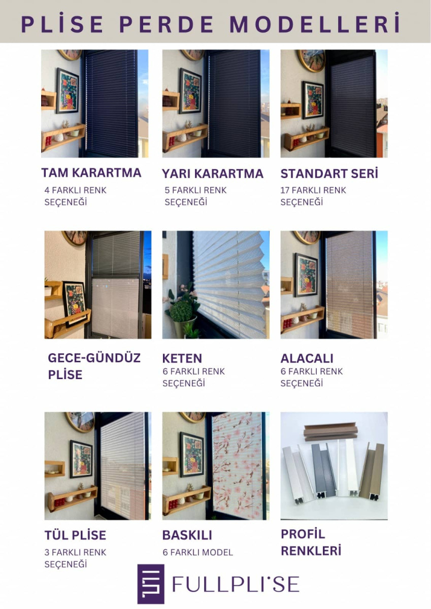 Plise Perde Modelleri ve Fiyatları I Fullplise  