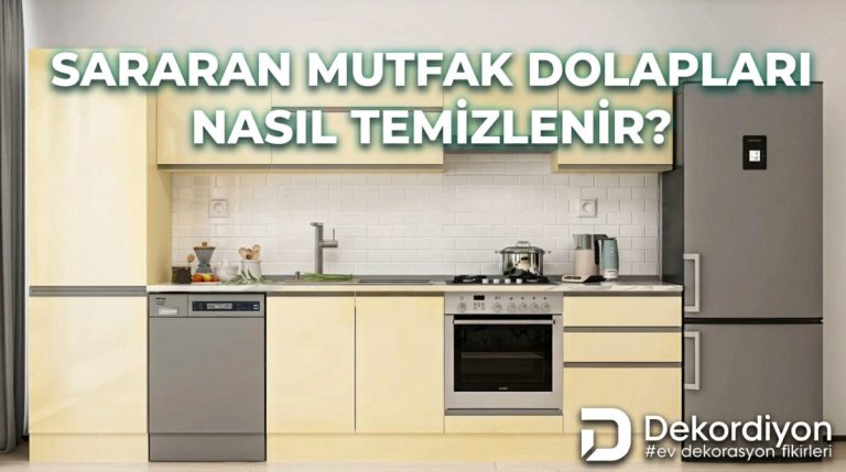 Sararan mutfak dolapları